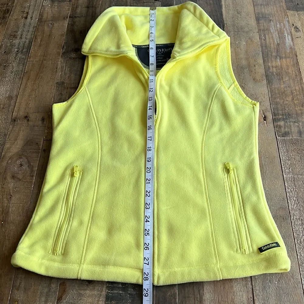 Calvin Klein Yellow Fleece Vest size Small - Picture 8 of 8